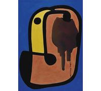 GYTRI CGFHJ Famoso Joan Miro Gente Póster Impresiones en Color Cuadro de Arte de Pared Abstracto《Cabeza De Hombre》Joan Miró Pintura Azul Lienzo Para Decoración del Hogar 40x60cm Sin Marco