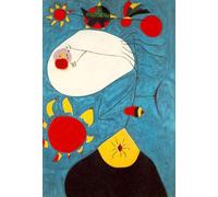 GYTRI CGFHJ Famoso Joan Miró People Poster Color Prints Abstract Wall Art Picture《Retrato IV》Joan Miro Pintura Azul Lienzo Para Decoración del Hogar 40x60cm Sin Marco