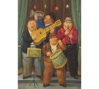 GYTRI CGFHJ Fernando Botero Póster Impresiones en Color Arte de Pared Abstracto Imagen《Concierto de Cuatro Personas》Fernando Botero Pintura en Lienzo Para Decoración del Hogar 50x80cm Sin Marco