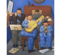 GYTRI CGFHJ Fernando Botero Póster Impresiones en color Cuadro abstracto de arte de pared《Concierto de cuatro personas》Fernando Botero Cuadro en lienzo para decoración del hogar 40x40cm sin marco