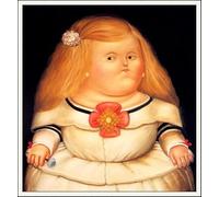 GYTRI CGFHJ Fernando Botero Póster y lienzo Pintura Mural Moderna《Menina (según Velázquez)》Cuadro Fernando Botero Impresiones Para Decoración del Hogar 40x40cm Sin marco