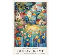 GYTRI CGFHJ Gustav Klimt Póster Impresiones en Color Cuadro de Arte de Pared Abstracto《Ciudad de los Sueños》 Gustav Klimt Pintura en Lienzo de Paisaje para la Decoración del Hogar 50x70cm Sin Marco