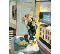 GYTRI CGFHJ Henri Matisse Póster Impresiones en color Cuadro abstracto de arte de pared《Flores frente a una ventana》Henri Matisse Pintura en lienzo para decoración del hogar 50x60cm sin marco