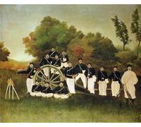 GYTRI CGFHJ Henri Rousseau Gente Póster Impresiones en color Cuadro abstracto de arte de pared《Los artilleros》Henri Rousseau Pintura en lienzo para decoración del hogar 50x60cm sin marco