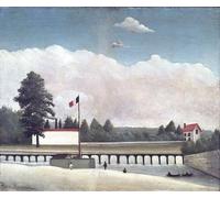 GYTRI CGFHJ Henri Rousseau Paisaje Póster Impresiones en color Arte abstracto de pared Imagen《The Dam》Henri Rousseau Pintura en lienzo para decoración del hogar 50x60cm Sin marco