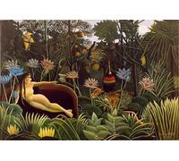 GYTRI CGFHJ Henri Rousseau Paisaje Póster Impresiones en color Cuadro abstracto de arte de pared《El sueño》Henri Rousseau Cuadro en lienzo para decoración del hogar 50x80cm sin marco