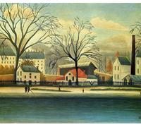 GYTRI CGFHJ Henri Rousseau Paisaje Póster Impresiones en color Cuadro abstracto de arte de pared《Escena suburbana》Henri Rousseau Pintura en lienzo para decoración del hogar 50x60cm sin marco