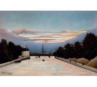 GYTRI CGFHJ Henri Rousseau Póster de paisaje Impresiones en color Cuadro abstracto de arte de pared《La Torre Eiffel》Henri Rousseau Pintura en lienzo para decoración del hogar 50x80cm Sin marco