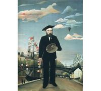 GYTRI CGFHJ Henri Rousseau Póster Impresiones en color Cuadro abstracto de arte de pared《Autorretrato en L'ile Saint Louis》Pintura en lienzo de personas para decoración del hogar 50x60cm sin marco
