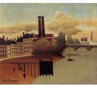 GYTRI CGFHJ Henri Rousseau Póster Impresiones en color Cuadro abstracto de arte de pared《Vista de las afueras》Henri Rousseau Pintura en lienzo para decoración del hogar 50x60cm sin marco