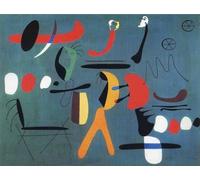 GYTRI CGFHJ Joan Miro Paisaje Póster Impresiones en Color Cuadro de Arte de Pared Abstracto《Uva Y Olivos》Joan Miró Cuadro En Lienzo Para La Decoración del Hogar 50x70cm Sin Marco