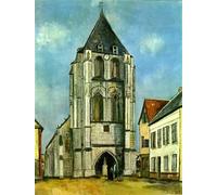 GYTRI CGFHJ Maurice Utrillo Póster Impresiones de paisajes Cuadro abstracto de arte mural, Iglesia en Provenza, Maurice Utrillo Pintura en lienzo para decoración del hogar 50x60 cm sin marco