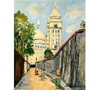 GYTRI CGFHJ Maurice Utrillo Póster Impresiones en color Cuadro abstracto de arte de pared, Basílica, Maurice Utrillo, Pintura en lienzo de paisaje para decoración del hogar 50x60 cm sin marco
