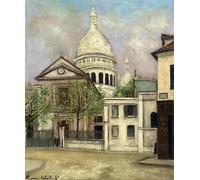 GYTRI CGFHJ Maurice Utrillo Póster Impresiones en color Cuadro abstracto de arte de pared《Iglesia de St. Pierre》Maurice Utrillo Pintura en lienzo para decoración del hogar 50x60cm sin marco
