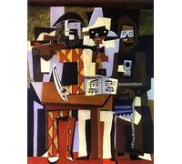 GYTRI CGFHJ Pablo Picasso Póster Personas Impresiones en color《Tres músicos》Arte abstracto de la pared Cuadro de Pablo Picasso Pintura en lienzo para decoración del hogar 40x50cm Sin marco