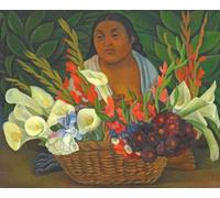 GYTRI CGFHJ Pintura vintage de lienzo de Diego Rivera Poster People 《Cesta de flores》De Diego Rivera Colección de Grabados para Decoración del Hogar 50x40cm Sin enmarcar