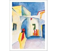 GYTRI CGFHJ Póster abstracto de August Macke Arte mural《Un vistazo al callejón》por August Macke Prints Paisajes Pintura de lienzo para decoración del hogar 40x60cm Sin enmarcar