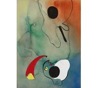 GYTRI CGFHJ Póster abstracto de Joan Miro Imagen de pared 《Meteor y calavera》por Joan Miro Grabados Pintura de lienzo a color de paisaje para decoración del hogar 40x55cm sin enmarcar