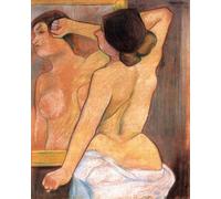 GYTRI CGFHJ Póster abstracto de Suzanne Valadon Arte mural《Desnudo desde frente a un espejo》por Suzanne Valadon Grabados Pintura de Lienzo de Figura para Decoración del Hogar 40x50cm Sin enmarcar