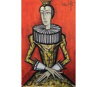 GYTRI CGFHJ Póster de Bernard Buffet Pintura abstracta en lienzo《Retrato de una reina》De Bernard Buffet Arte mural Colecciona estampas de personas para decoración del hogar 50x80cm Sin enmarcar