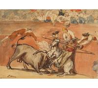 GYTRI CGFHJ Póster de Edouard Manet People Pintura abstracta sobre lienzo《Corrida》De Edouard Manet Arte mural Colecciona grabados para regalos de decoración del hogar 70x50cm sin enmarcar
