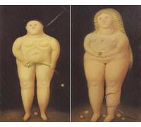 GYTRI CGFHJ Póster de Fernando Botero《Adán y Eva》Impresiones murales Regalos 30x50cmx2 sin enmarcar