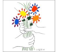 GYTRI CGFHJ Póster de la línea Pablo Picasso Impresiones a color《Flor de la Paz》 Ilustración abstracta mural de Pablo Picasso Pintura en lienzo para decoración del hogar 45x45cm Sin enmarcar