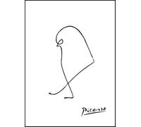 GYTRI CGFHJ póster de Pablo Picasso, ilustración abstracta de pared de dibujo de la pared, de Gorrión》 de grabados en línea, pintura de lienzo animal para decoración del hogar 40x60cm sin enmarcar
