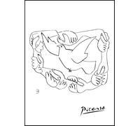 GYTRI CGFHJ póster de Pablo Picasso, ilustración abstracta de pared de dibujo de la pared, de Gorrión》 de grabados en línea, pintura de lienzo animal para decoración del hogar 40x60cm sin enmarcar