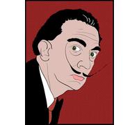 GYTRI CGFHJ Póster de Roy Lichtenstein Arte mural moderno《Retrato de Salvador Dalí 》por Roy Lichtenstein Grabados de figura en lienzo para decoración del hogar 50x70cm Sin enmarcar