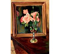 GYTRI CGFHJ Póster de Suzanne Valadon《Flor delante del espejo》Impresiones murales 50x70cm sin enmarcar