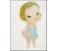 GYTRI CGFHJ Póster de Yoshitomo Nara Cuadro de Arte Moderno en la Pared 《Loneliness Girl》de Yoshitomo Nara Grabados Pintura de Lienzo de Figura para Decoración del Hogar 50x80cm Sin enmarcar