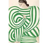 GYTRI CGFHJ Sofia Lind People Poster Color Prints Abstract Wall Art Picture《Green Line Pijamas Girl》Sofia Lind Cuadro en lienzo para la decoración del hogar 50x60cm sin marco