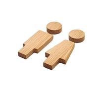 GYTTDERFL Carteles De BañO 2 uds/se señales de puerta de baño de madera maciza decoración de inodoro antigua Placa de señal de WC autoadhesiva duradera(Color 2)