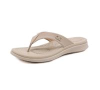 GYTTDERFL Chanclas Mujer Casual slippers Women's flip flop soft bottom slippers Simple and sturdy shoes for women Flat with(Apricot,42)