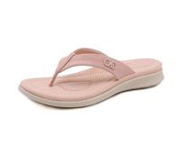 GYTTDERFL Chanclas Mujer Casual slippers Women's flip flop soft bottom slippers Simple and sturdy shoes for women Flat with(Pink,39)