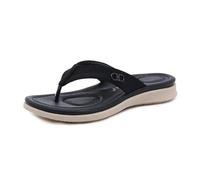 GYTTDERFL Chanclas Mujer Casual slippers Women's flip flop soft bottom slippers Simple and sturdy shoes for women Flat with(Black,38)