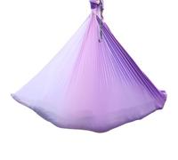 GYTTDERFL Columpio Yoga Aereo Hamaca aérea for Yoga de 4m, Tela ombré, sedas aéreas, Color Degradado, cinturón elástico for Fitness, Gimnasio, Estudio de Yoga Interior(Purple Light)
