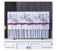 GYTTDERFL Funda Tv Exterior TV Cover Can Be Turned on Without Remove The TV Cover Hanging Desktop Thin LCD Protective Cover with Lace Simple(Color 03,88x50cm)