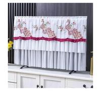 GYTTDERFL Funda Tv Exterior TV Cover Can Be Turned on Without Remove The TV Cover Hanging Desktop Thin LCD Protective Cover with Lace Simple(Color 02,74x45cm)