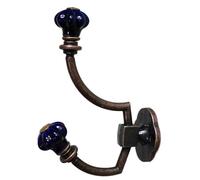 GYTTDERFL Ganchos MetáLicos Retro Ganchos de pared de cerámica de calabaza/gancho decorativo perchas Retro antiguas percha estante muebles de Metal(Crown Blue purple)