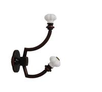 GYTTDERFL Ganchos MetáLicos Retro Ganchos de pared de cerámica de calabaza/gancho decorativo perchas Retro antiguas percha estante muebles de Metal(Crown White)