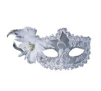 GYTTDERFL MáScaras Para Fiesta De Baile Máscara sexy Venecia Pluma Flor Boda Fiesta Rendimiento Disfraz Sexo Señora Máscara de Halloween Mascarada Máscara facial(White)
