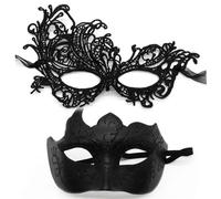 GYTTDERFL MáScaras Para Fiesta De Baile Máscaras de disfraces for pareja mujer veneciana encaje hombres PP Cosplay disfraz carnaval fiesta de graduación personalidad tocado máscaras(C-Black)