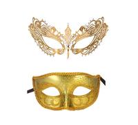 GYTTDERFL MáScaras Para Fiesta De Baile Máscaras de disfraces for pareja mujer veneciana encaje hombres PP Cosplay disfraz carnaval fiesta de graduación personalidad tocado máscaras(Gold5)