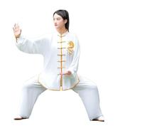 GYTTDERFL Ropa para Artes Marciales Conjunto de Ropa de Tai chi con Bordado de Primavera y otoño for Practicar Artes Marciales.(White A,M)