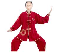 GYTTDERFL Ropa para Artes Marciales Traje de Kung Fu Unisex con Bordado de dragón, Uniforme de Artes Marciales con diseño de Tai Chi, Conjunto de Ropa de práctica de Manga Larga(Color:2,S)