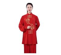 GYTTDERFL Ropa para Artes Marciales Traje de Kung Fu Unisex con Bordado de dragón, Uniforme de Artes Marciales con diseño de Tai Chi, Conjunto de Ropa de práctica de Manga Larga(Color:5,L)