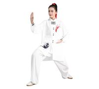 GYTTDERFL Ropa para Artes Marciales Uniforme de Kung Fu de algodón Perlado con Estampado Floral Tradicional Wushu Taichi for Hombre, Traje de Kung Fu, Ropa de Ejercicio Taichi(XXXL(185cm))