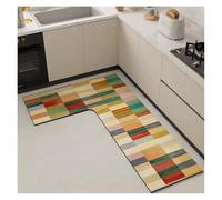 GYTTDERFL Tapete Cocina Alfombra de Cocina en Forma de L, Antideslizante, de PVC, Impermeable, de Cuero, Resistente al Aceite y al Agua.(Color-04,120x160x45cm)